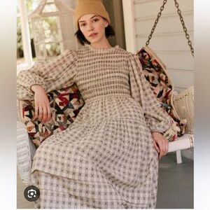 THE GREAT. The Contessa Dress Check Plaid Maxi Dress
